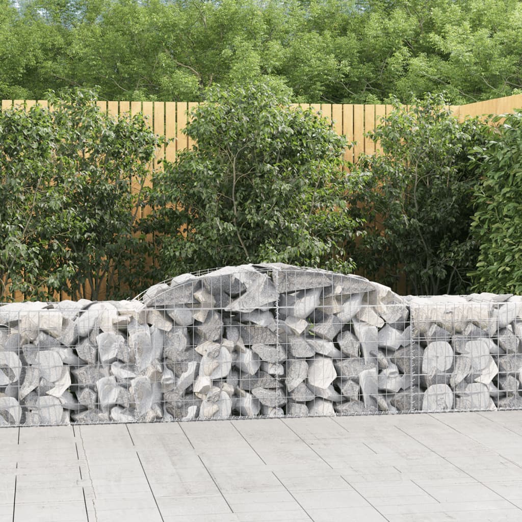 Schanskorven 12 st gewelfd 300x50x60/80 cm gegalvaniseerd ijzer is nu te koop bij PeponiXL, paradijselijk wonen!