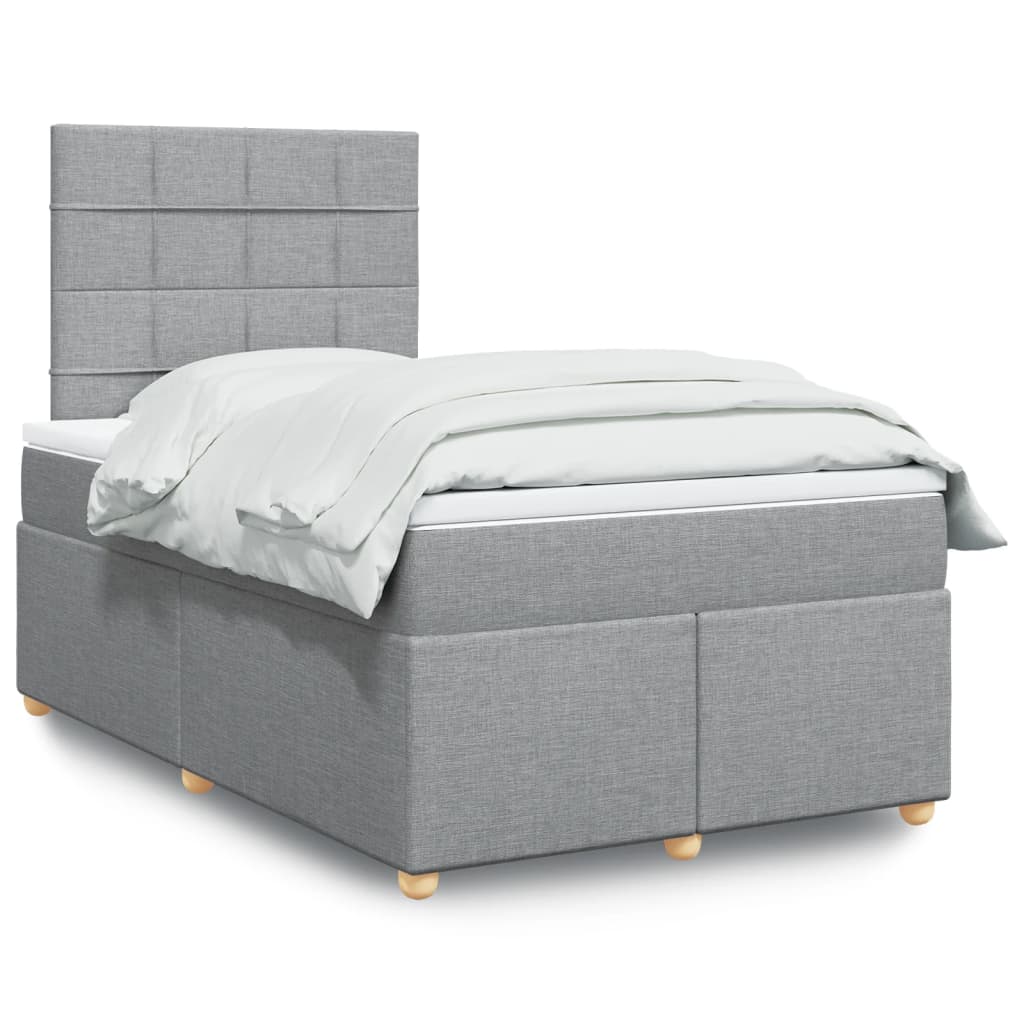 Boxspring met matras stof lichtgrijs 120x190 cm is nu te koop bij PeponiXL, paradijselijk wonen!