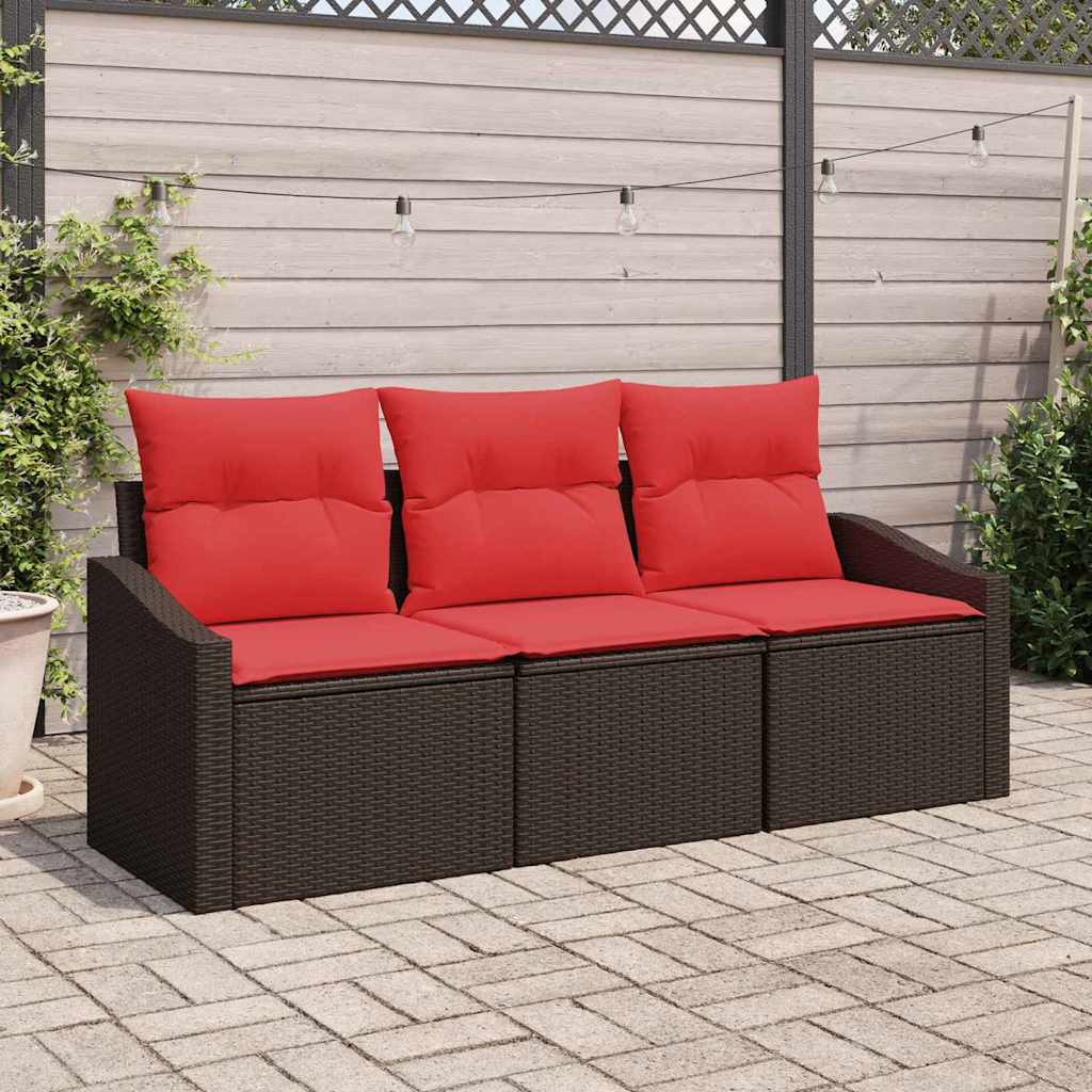 Bankstel 3 st Bruin poly rattan is nu te koop bij PeponiXL, paradijselijk wonen!