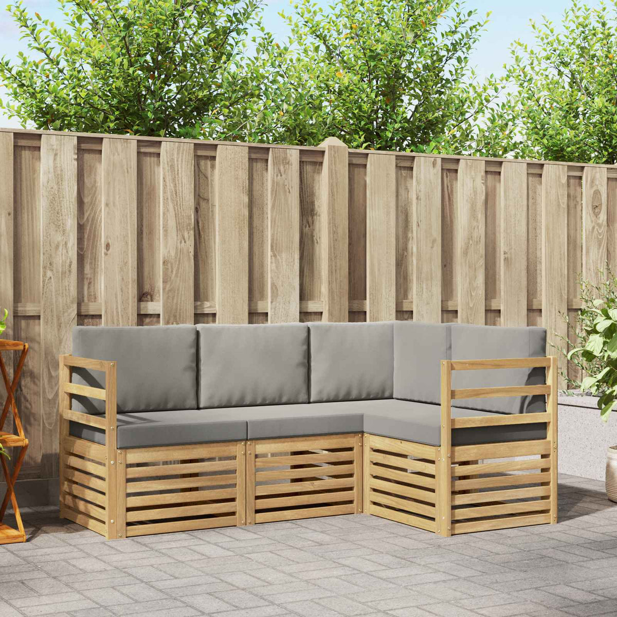Sofa-Sets 4 pcs Wit en Lichtgrijs 185,5 x 126,5 x 73 cm is nu te koop bij PeponiXL, paradijselijk wonen!