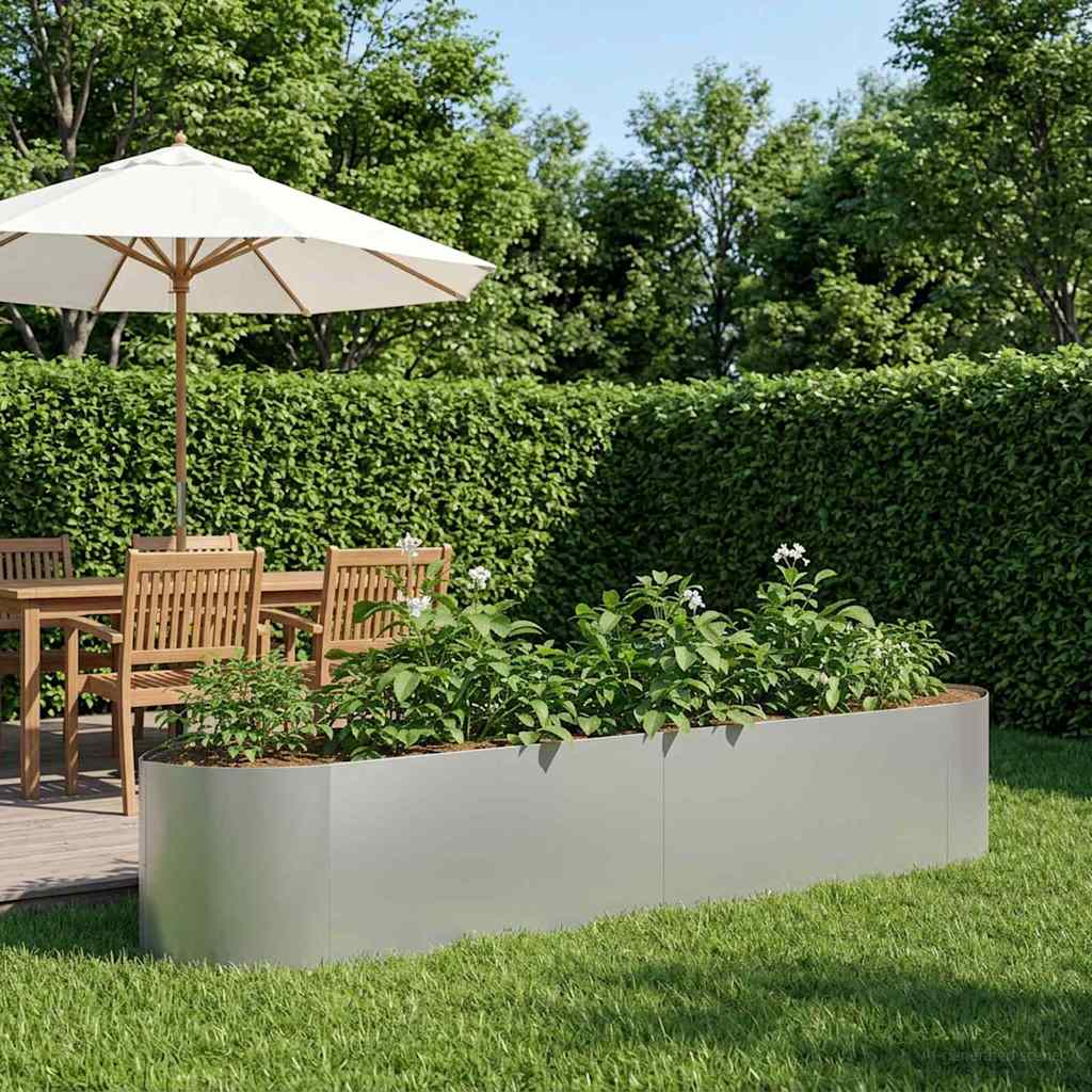 Verhoogd Tuinbed Gegalvaniseerd staal 220 x 40 x 40 cm Staal is nu te koop bij PeponiXL, paradijselijk wonen!