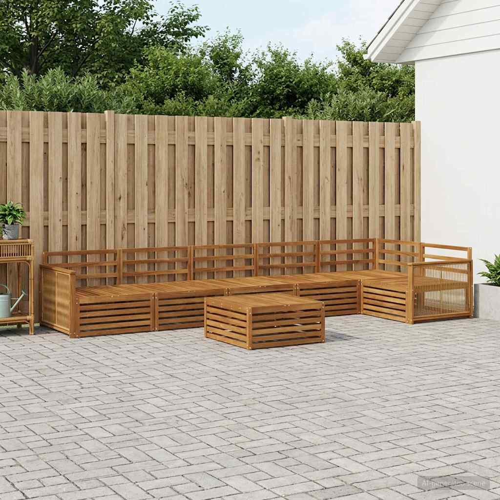 Buiten bankenset 7 pcs Naturel Massief Acaciahout is nu te koop bij PeponiXL, paradijselijk wonen!