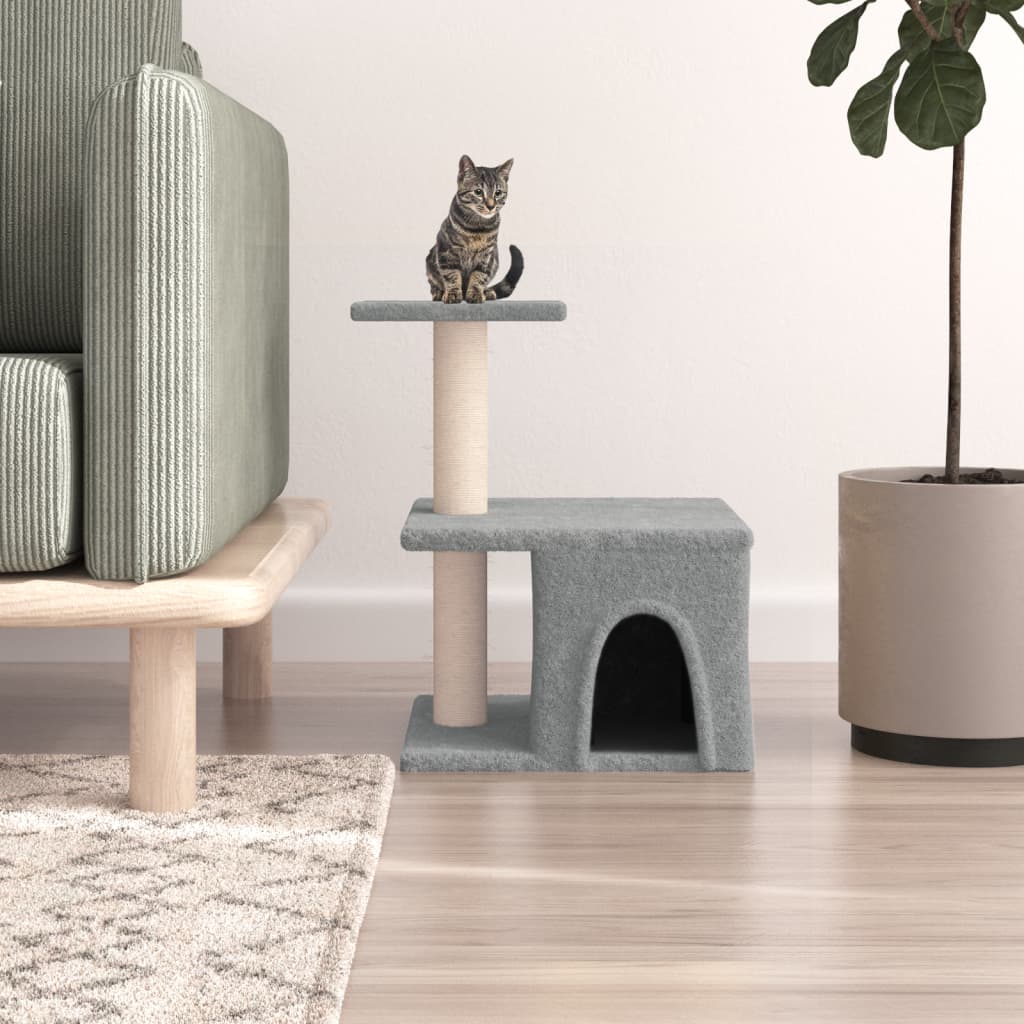 Kattenmeubel met sisal krabpalen 48 cm lichtgrijs is nu te koop bij PeponiXL, paradijselijk wonen!