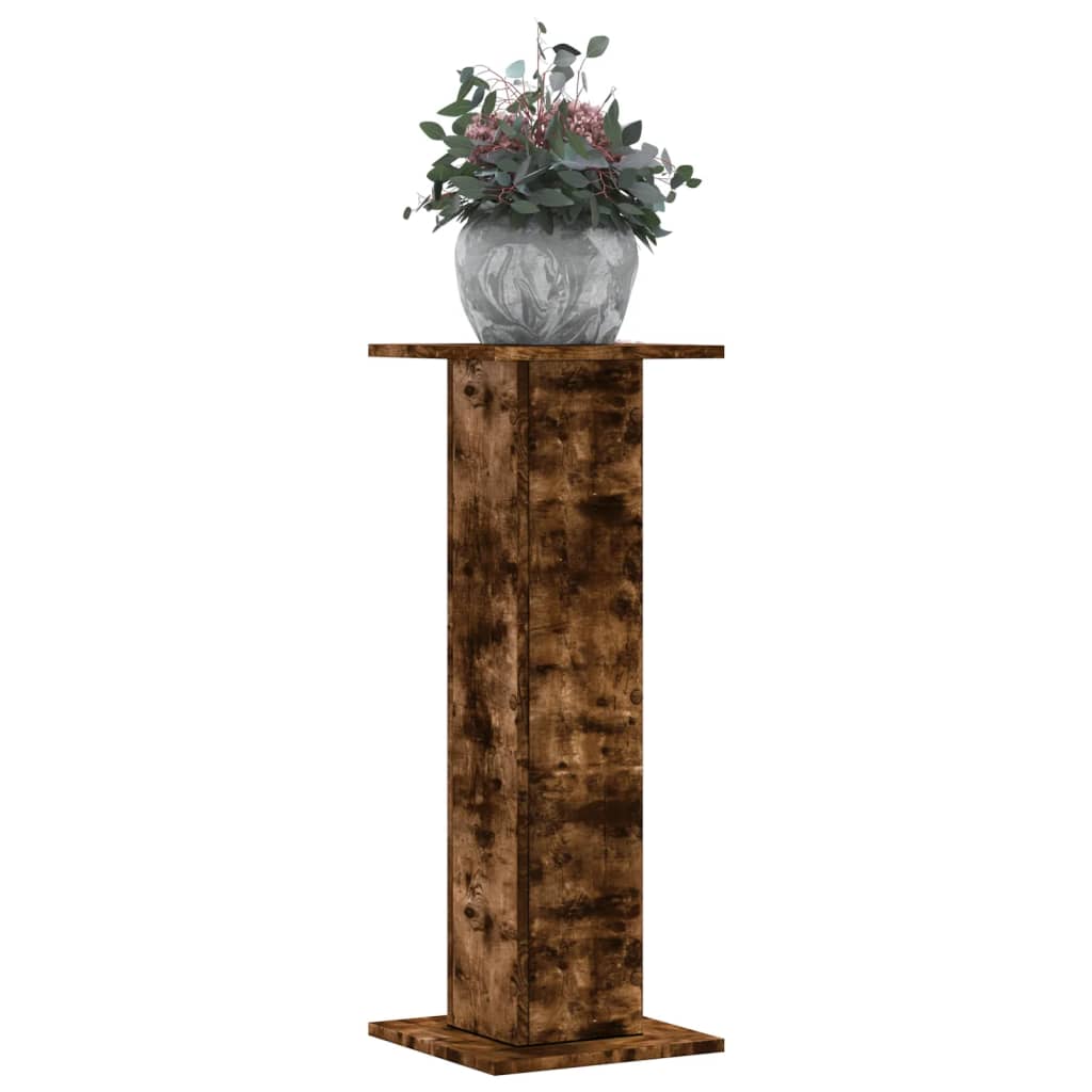 Plantenstandaards 2 st 30x30x80 cm bewerkt hout gerookt eiken is nu te koop bij PeponiXL, paradijselijk wonen!