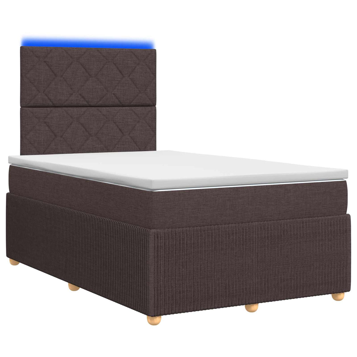 LED Boxspring Bed met Matras Donkerbruin 120 x 190 cm Stof is nu te koop bij PeponiXL, paradijselijk wonen!