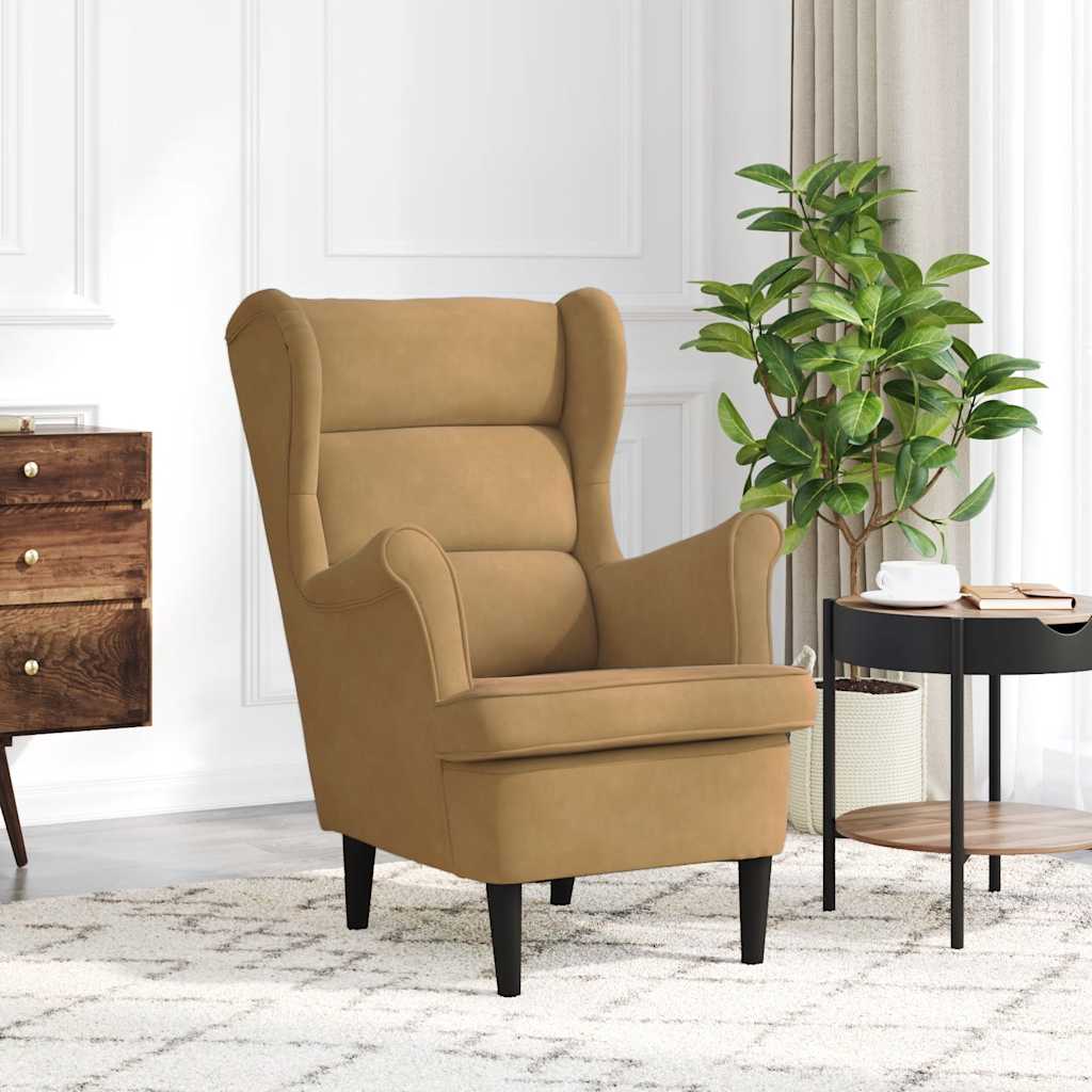 Fauteuil fluweel bruin is nu te koop bij PeponiXL, paradijselijk wonen!