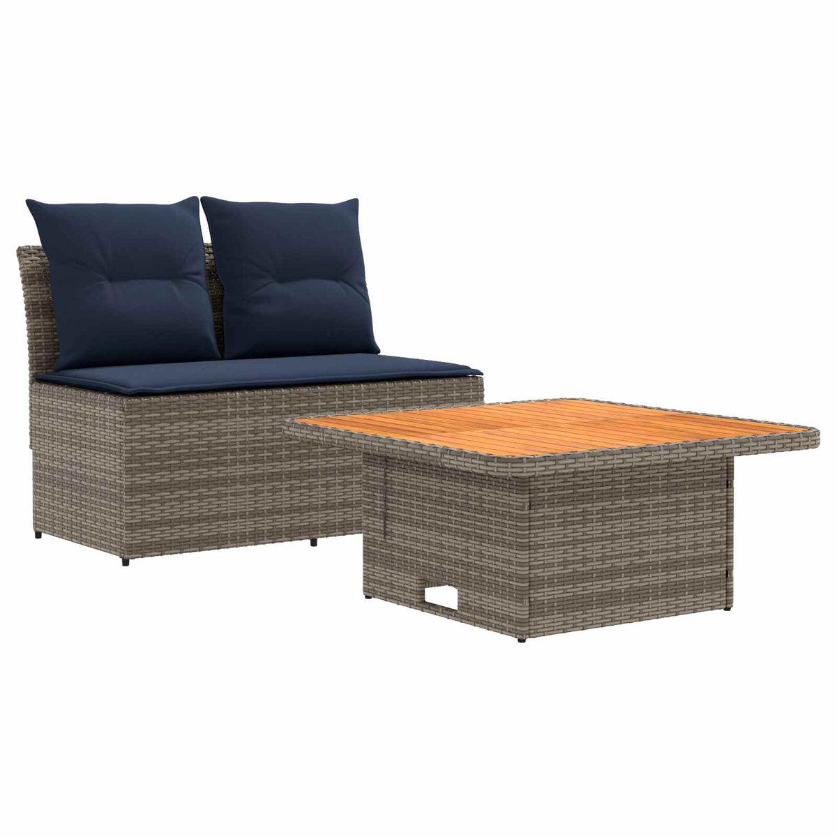 2 Stuk Tuin middelste sofa met uitschuiftafel poly rattan is nu te koop bij PeponiXL, paradijselijk wonen!