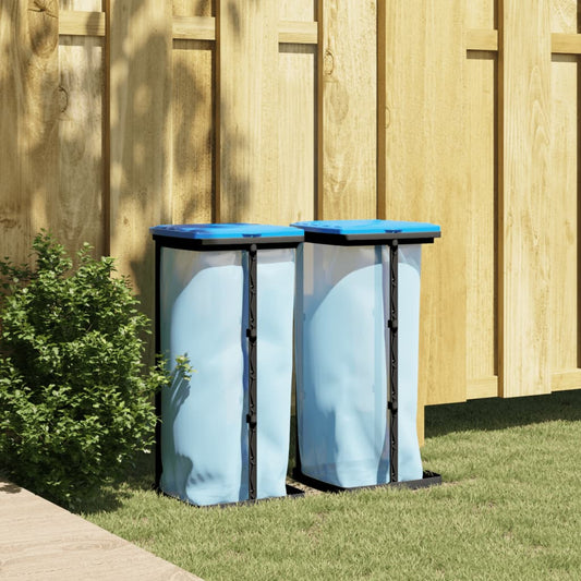 Vuilniszakhouders 2 st 60 L PP zwart en blauw is nu te koop bij PeponiXL, paradijselijk wonen!