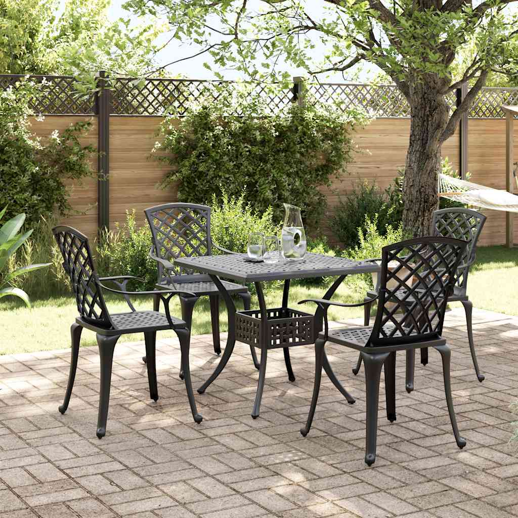 5-delige Tuinset gietaluminium zwart is nu te koop bij PeponiXL, paradijselijk wonen!