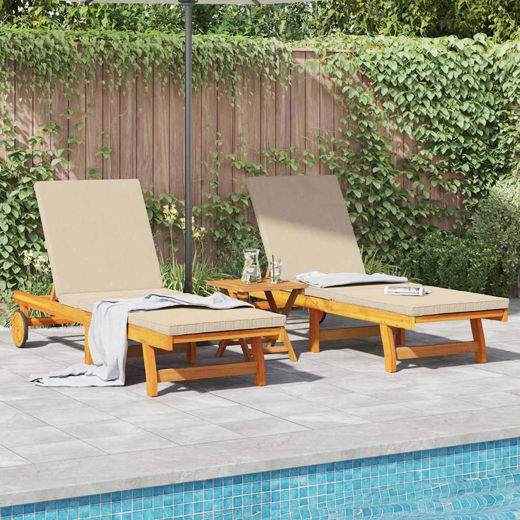 Ligstoel 2-persoon 3 pcs Bruin Massief Acaciahout is nu te koop bij PeponiXL, paradijselijk wonen!