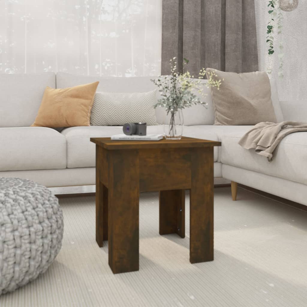 Salontafel 40x40x42 cm bewerkt hout gerookt eikenkleur is nu te koop bij PeponiXL, paradijselijk wonen!