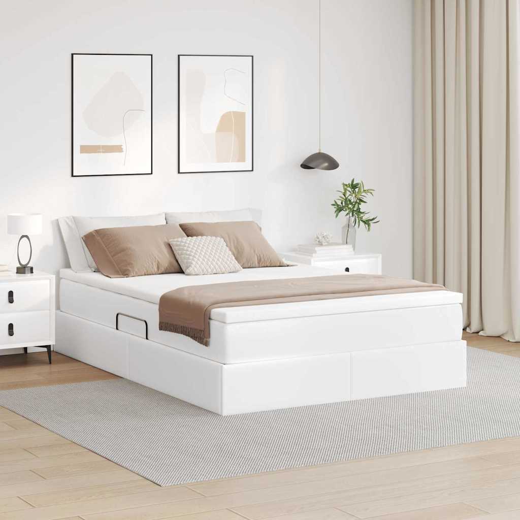 Opslag bed met matras met matras Wit 140 x 190 cm Nep Leer is nu te koop bij PeponiXL, paradijselijk wonen!
