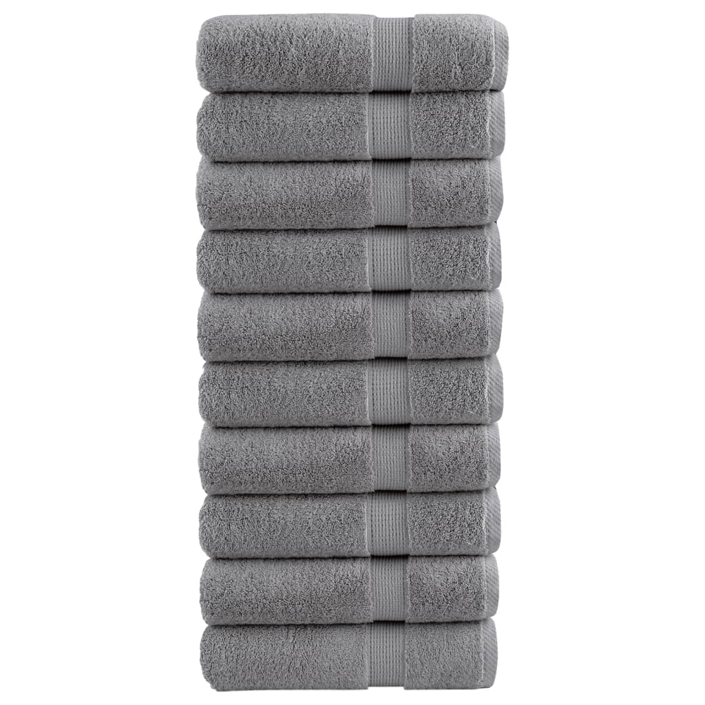 Handdoeken SOLUND 10 st 600 g/m² 50x100 cm grijs is nu te koop bij PeponiXL, paradijselijk wonen!