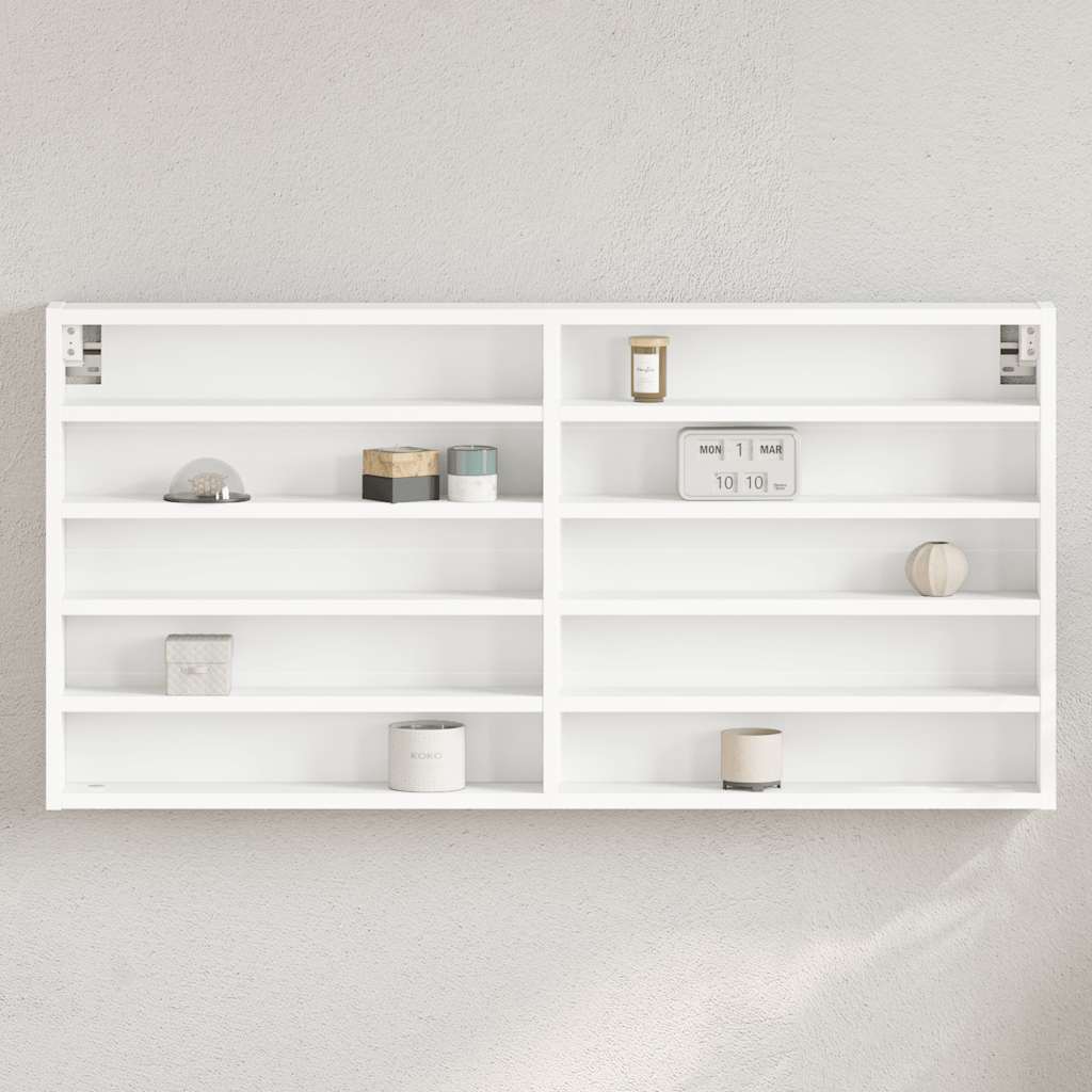 Vitrinekast 100x8,5x50 cm bewerkt hout wit is nu te koop bij PeponiXL, paradijselijk wonen!