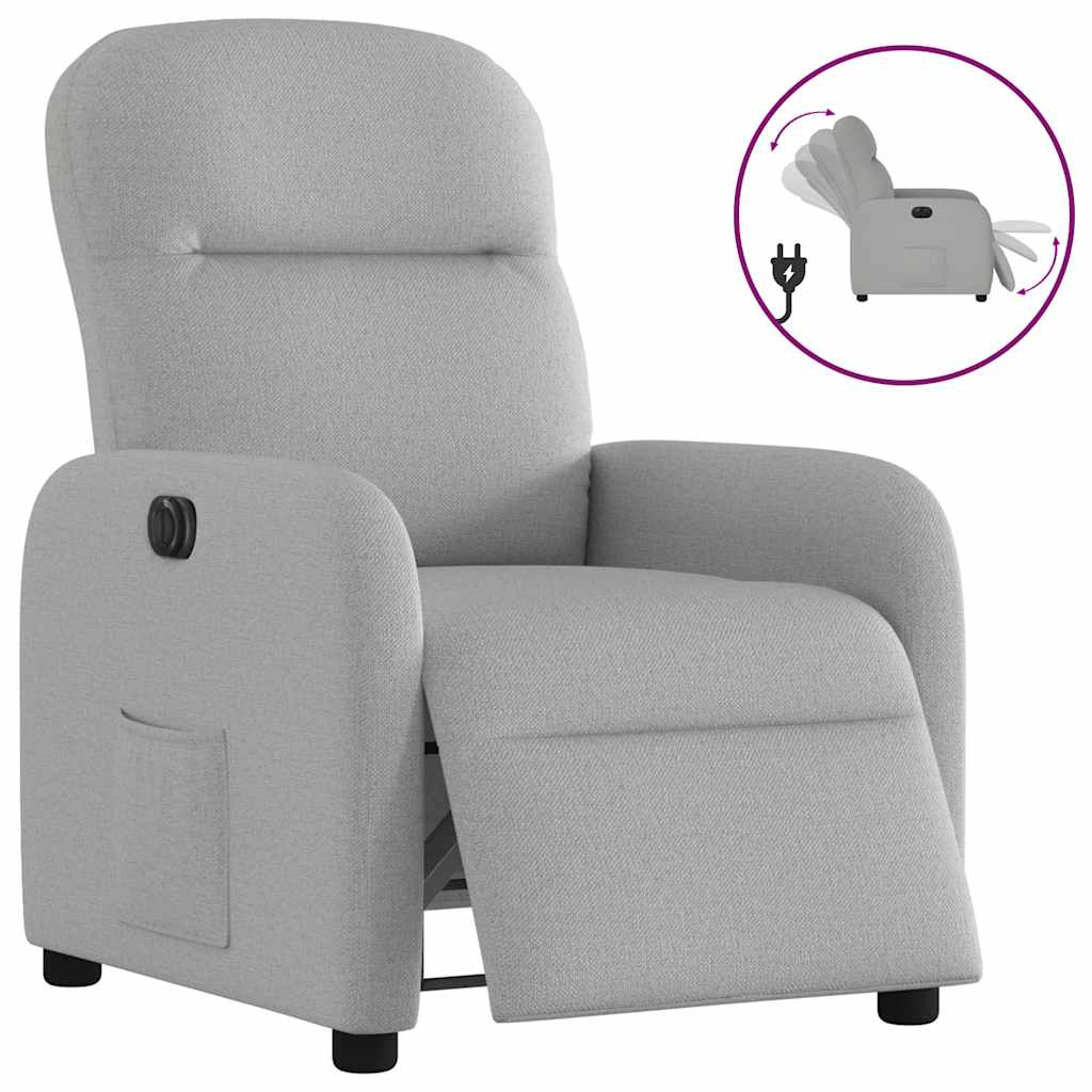 vidaXL Fauteuil elektrisch verstelbaar stof wolk grijs