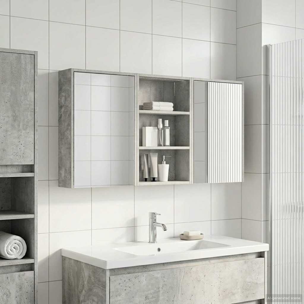 vidaXL Badkamerkastenset 3 st 126 x 16 x 62.5 cm Bewerkt hout