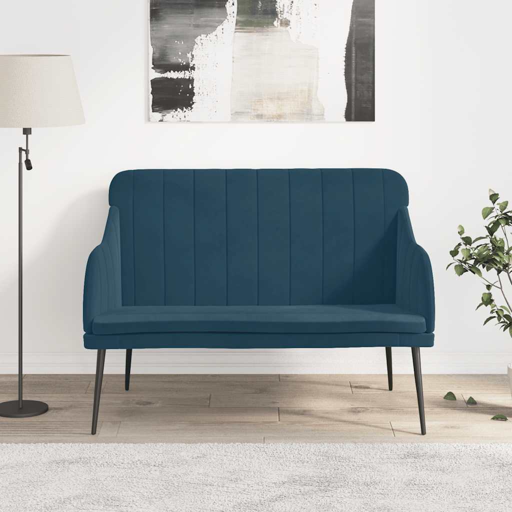 Bankje 110x76x80 cm fluweel blauw is nu te koop bij PeponiXL, paradijselijk wonen!
