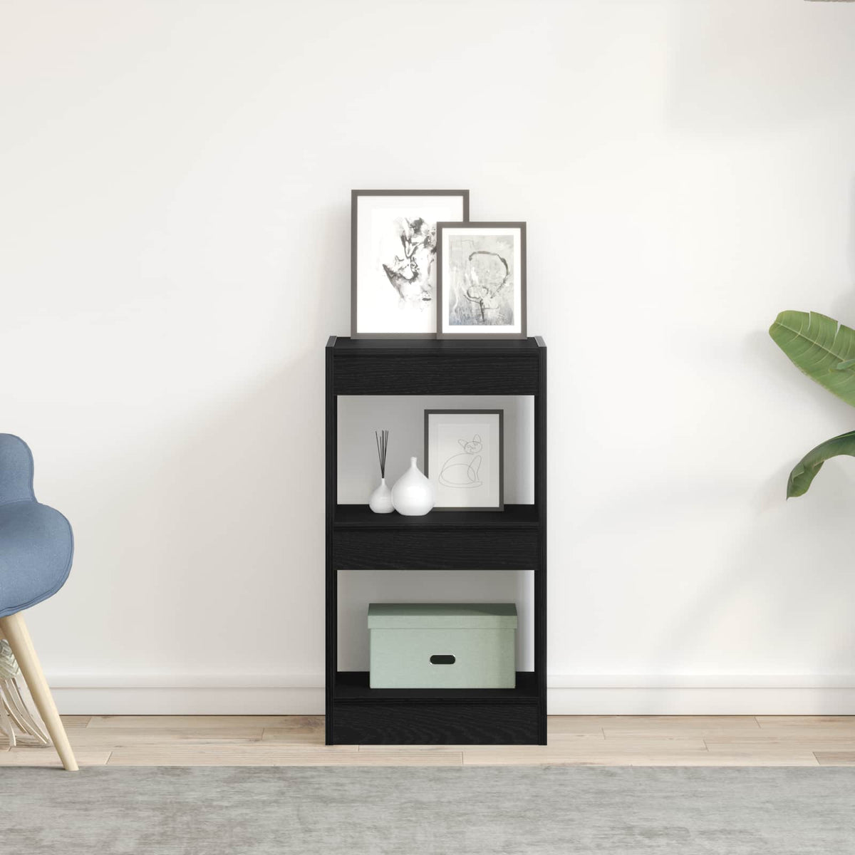 Boekenkast Zwart Eiken 40 x 30 x 71,5 cm Bewerkt hout is nu te koop bij PeponiXL, paradijselijk wonen!