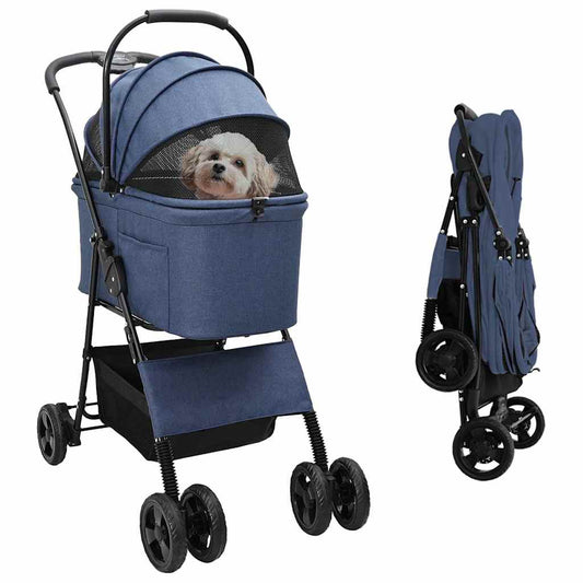 Opvouwbare Huisdierenwagen Blauw 81 x 47 x 99 cm Polyester is nu te koop bij PeponiXL, paradijselijk wonen!