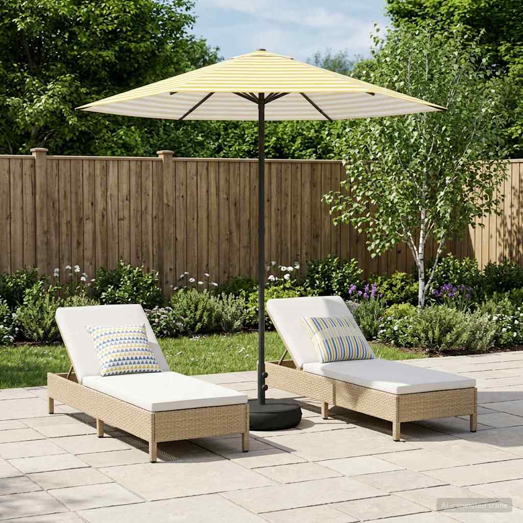 Tuinparasol met Basis 230 x 230 cm Polyester Rechthoekig is nu te koop bij PeponiXL, paradijselijk wonen!