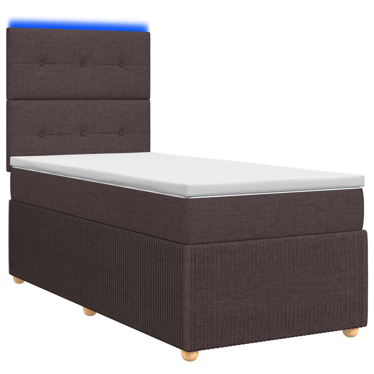 LED Boxspring Bed met Matras Donkerbruin 80 x 200 cm Stof is nu te koop bij PeponiXL, paradijselijk wonen!