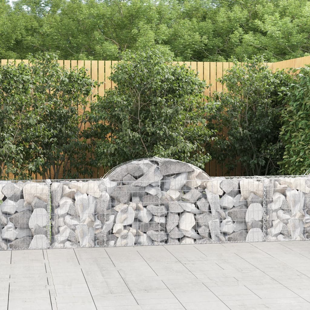Schanskorven 6 st gewelfd 200x30x60/80 cm gegalvaniseerd ijzer is nu te koop bij PeponiXL, paradijselijk wonen!