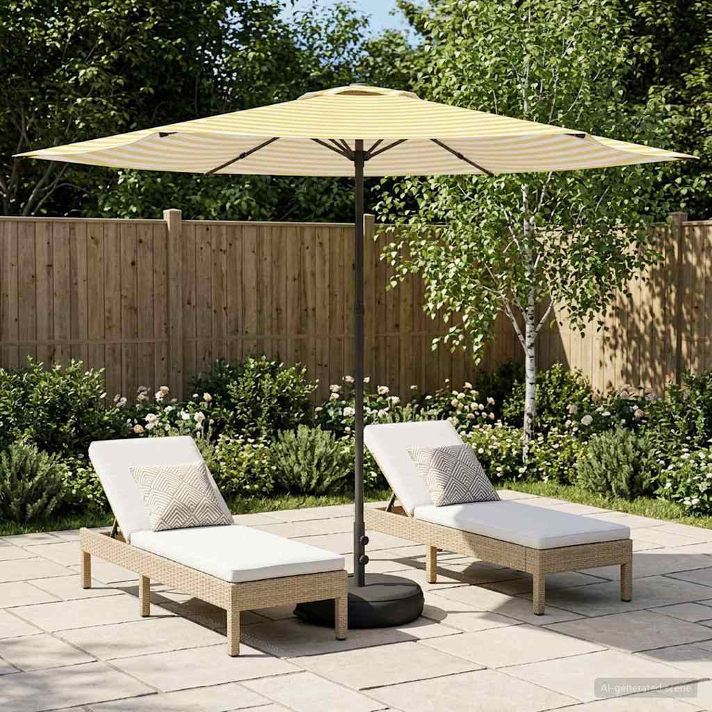 Tuinparasol met Basis 300 x 300 cm Polyester Rechthoekig is nu te koop bij PeponiXL, paradijselijk wonen!