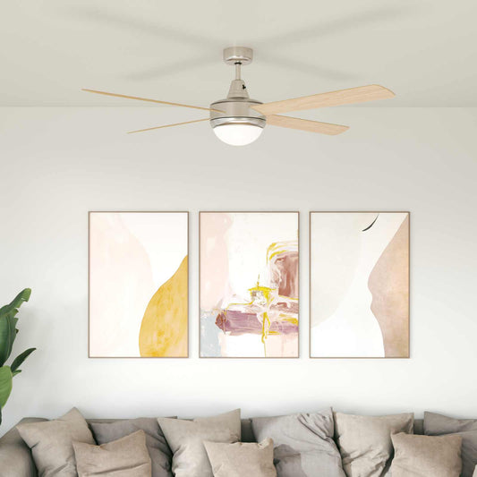 Plafondventilator met licht en afstandsbediening Ø 130 cm is nu te koop bij PeponiXL, paradijselijk wonen!