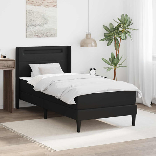 Bedframe met matras Zwart 80 x 200 cm Kunstleer is nu te koop bij PeponiXL, paradijselijk wonen!