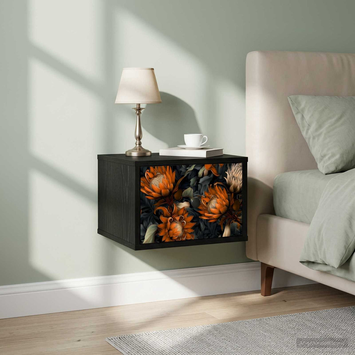 Wandkastje LOCHEM Zwart eiken 36 x 33 x 25 cm Bewerkt hout is nu te koop bij PeponiXL, paradijselijk wonen!
