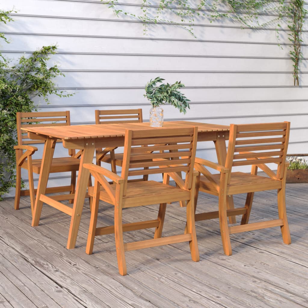 Tuinstoelen 4 st 58x58x87 cm massief acaciahout is nu te koop bij PeponiXL, paradijselijk wonen!