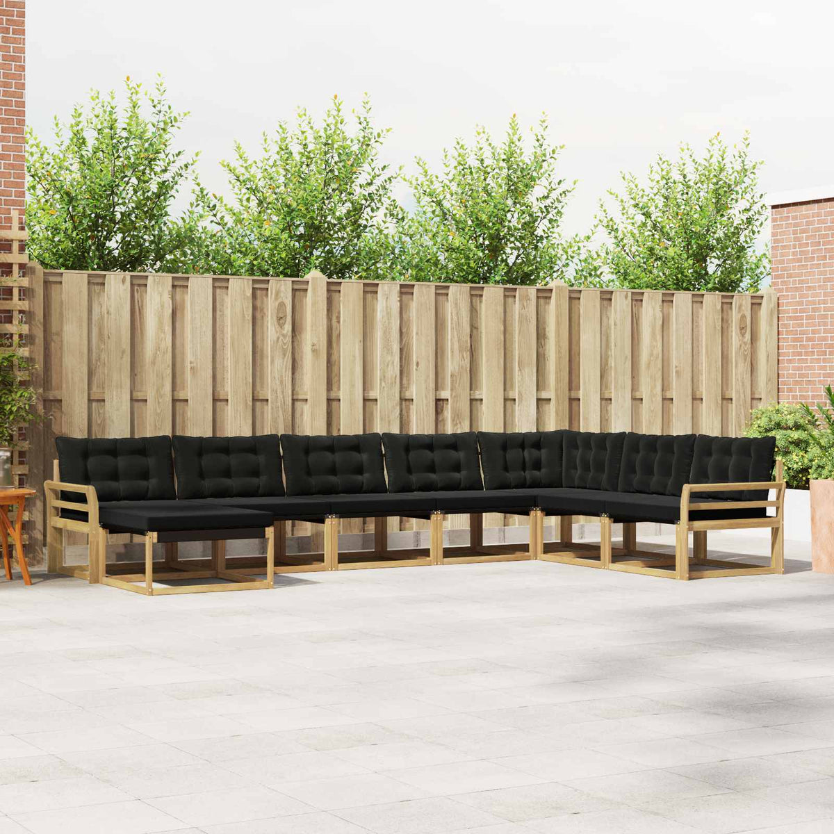 Buiten bankenset met kussen 8 pcs Wit en zwart is nu te koop bij PeponiXL, paradijselijk wonen!
