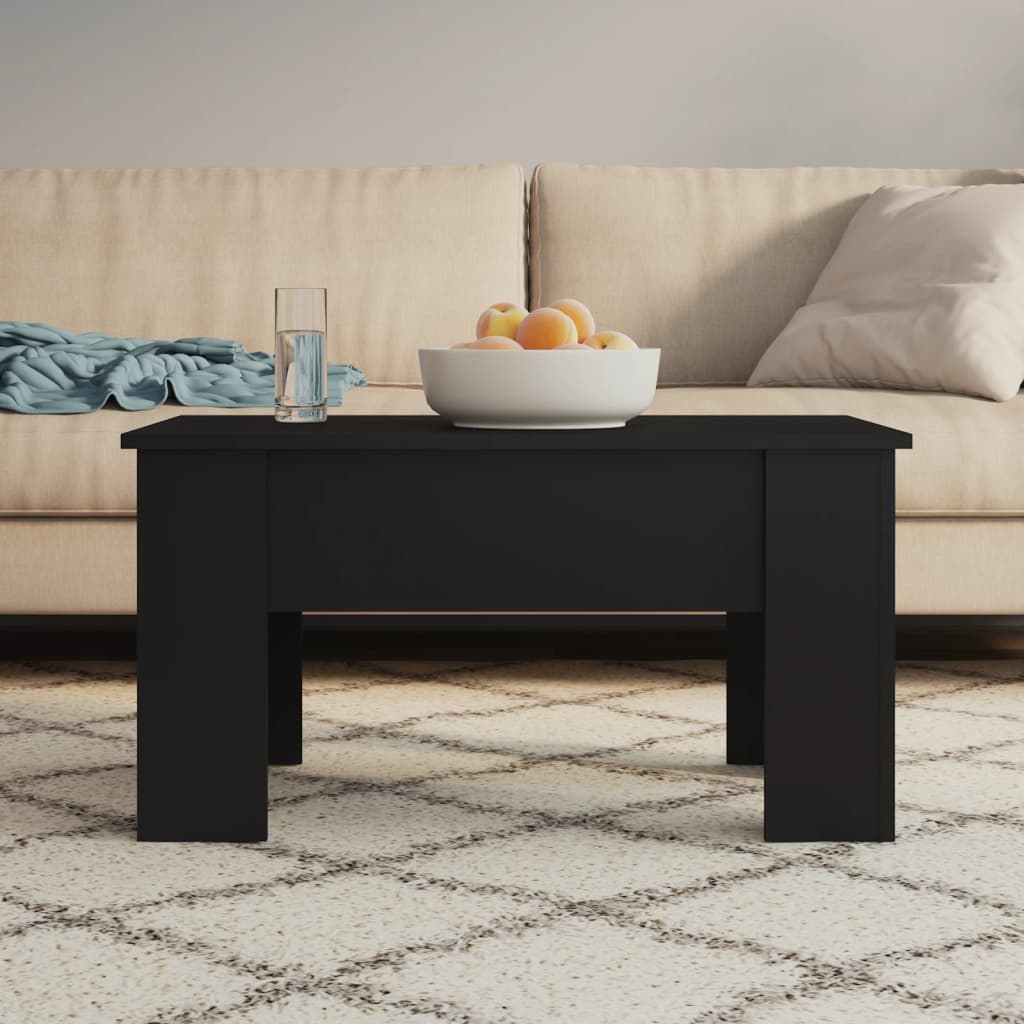 Salontafel 79x49x41 cm bewerkt hout zwart is nu te koop bij PeponiXL, paradijselijk wonen!