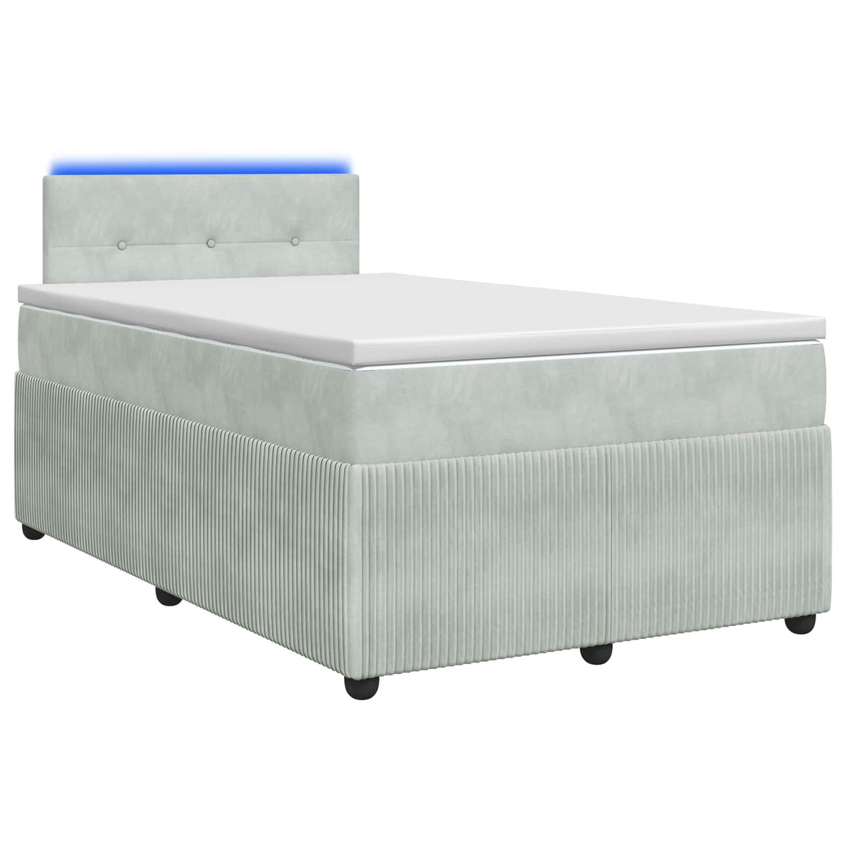 Boxspringbed met matras Lichtgrijs 120 x 200 cm Fluweel is nu te koop bij PeponiXL, paradijselijk wonen!