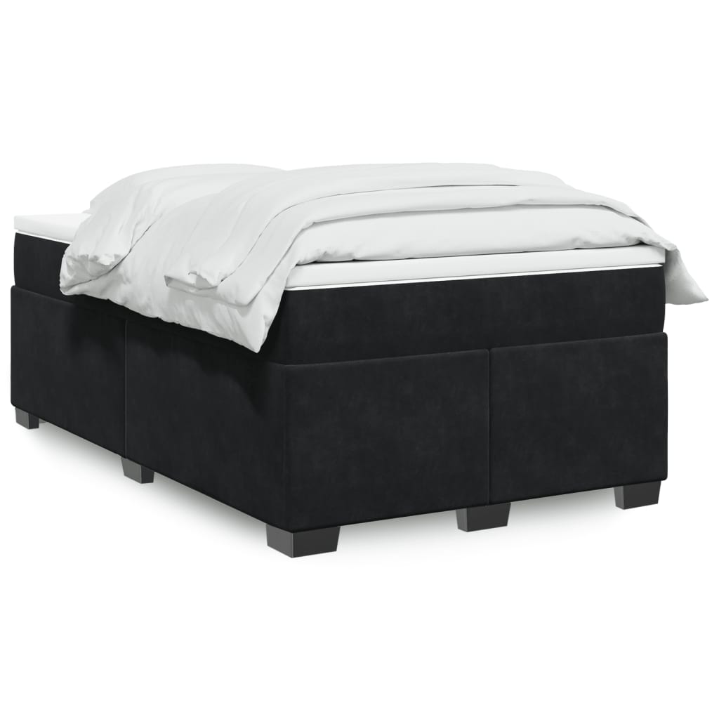 Boxspring met matras fluweel zwart 120x190 cm is nu te koop bij PeponiXL, paradijselijk wonen!