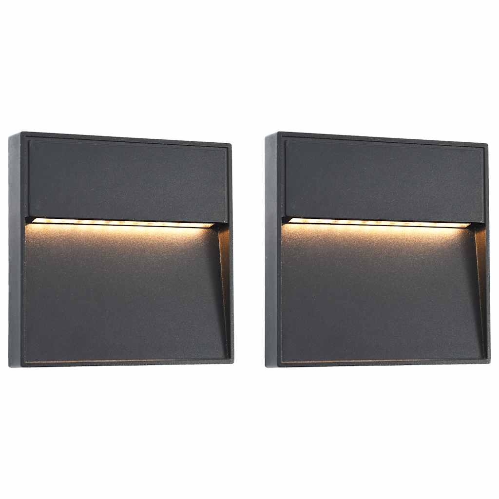 LED-buitenwandlampen 2 st 3 W vierkant zwart is nu te koop bij PeponiXL, paradijselijk wonen!