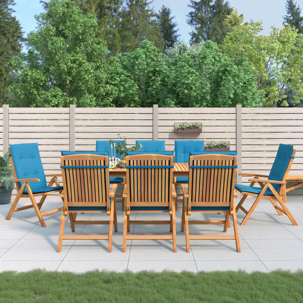Tuinstoelen 8 st verstelbaar met kussens massief teakhout is nu te koop bij PeponiXL, paradijselijk wonen!