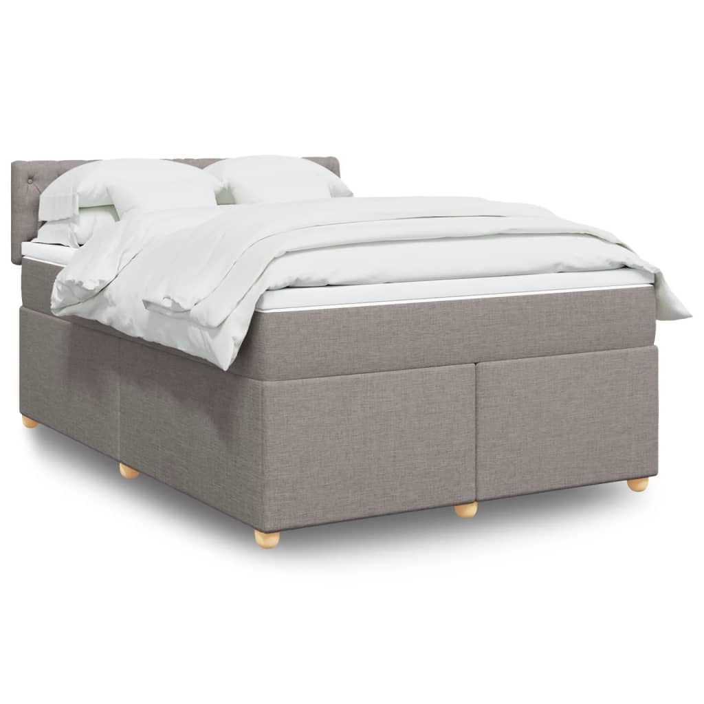 Boxspring met matras stof taupe 140x200 cm is nu te koop bij PeponiXL, paradijselijk wonen!