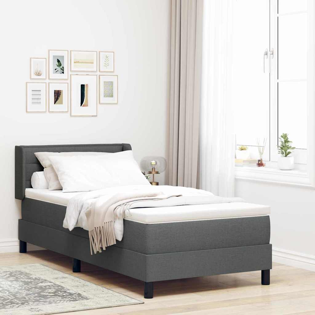Boxspringbed met hoofdeinde Donkergrijs 200 x 80 cm Stof is nu te koop bij PeponiXL, paradijselijk wonen!