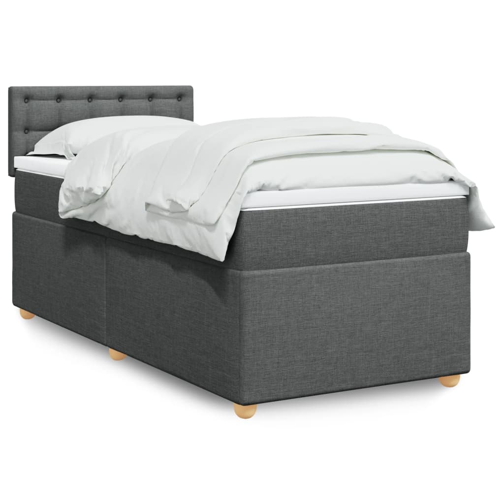 Boxspring met matras stof donkergrijs 90x190 cm is nu te koop bij PeponiXL, paradijselijk wonen!