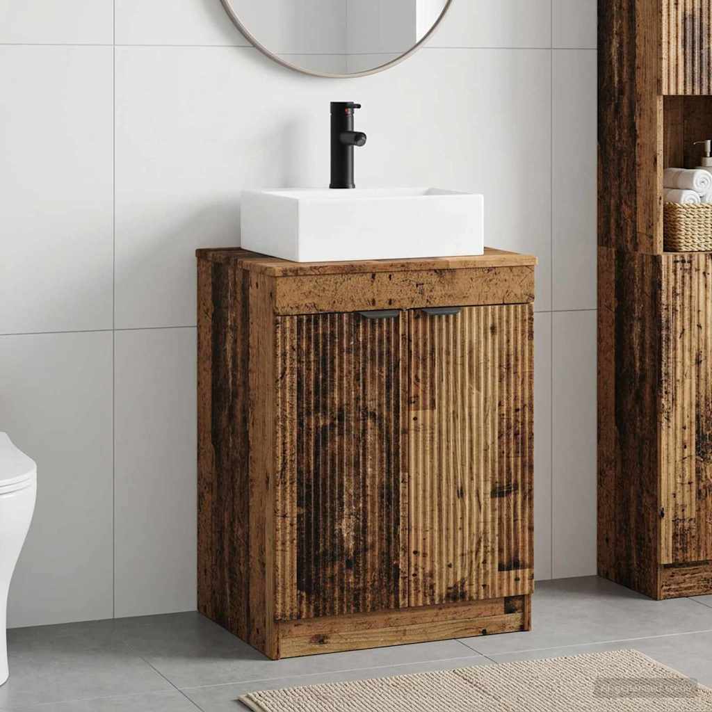 Badkamermeubelset Oud hout Bewerkt hout is nu te koop bij PeponiXL, paradijselijk wonen!