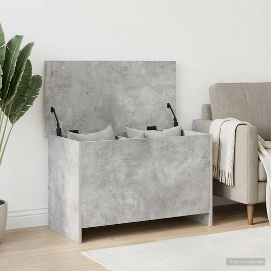 Opbergkist met opslag Betongrijs 80 x 40 x 50 cm Bewerkt hout is nu te koop bij PeponiXL, paradijselijk wonen!