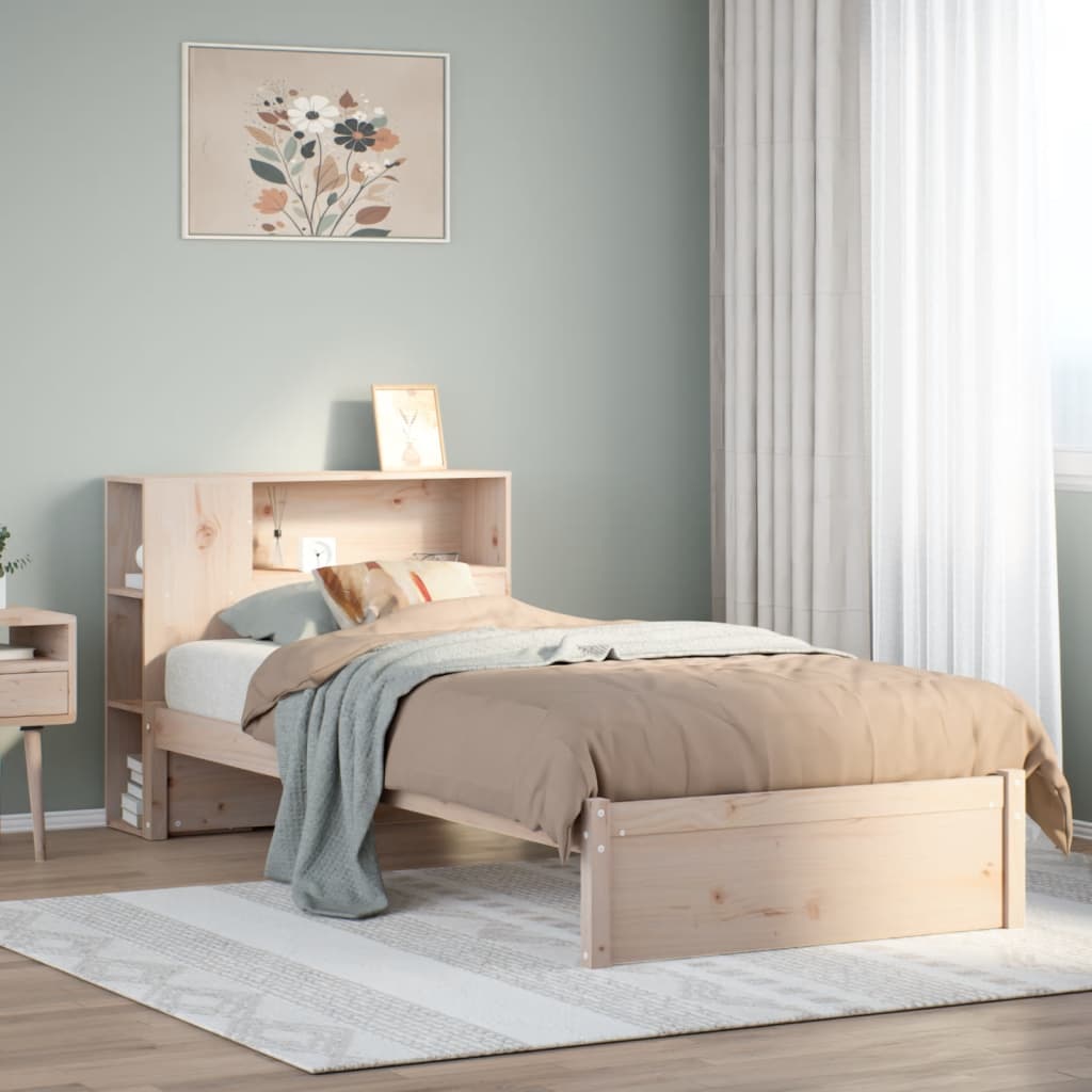 Bed met boekenkast zonder matras massief grenenhout 75x190 cm is nu te koop bij PeponiXL, paradijselijk wonen!