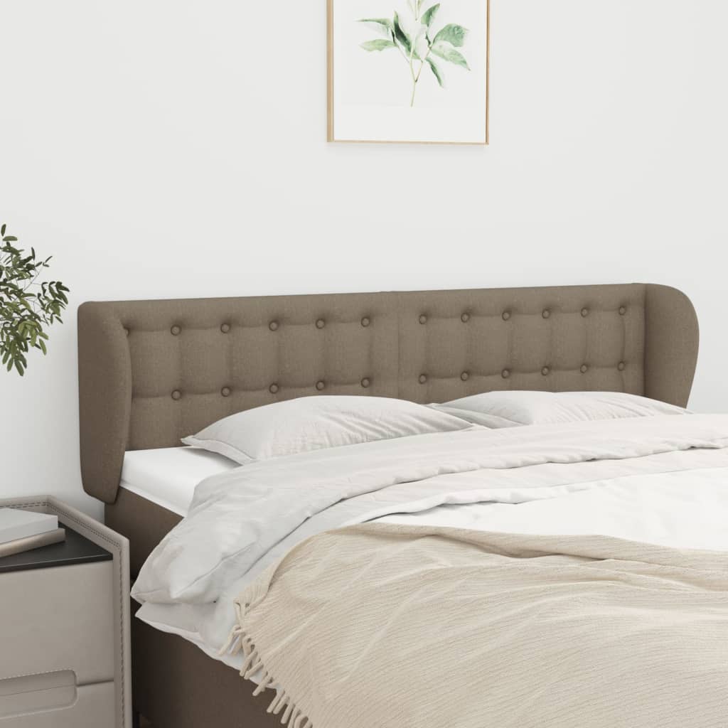 Hoofdbord met randen 147x23x78/88 cm stof taupe is nu te koop bij PeponiXL, paradijselijk wonen!