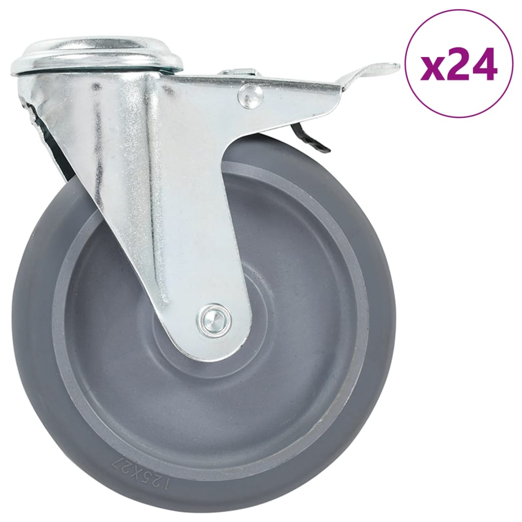 24 st Zwenkwielen met boutgaten 125 mm is nu te koop bij PeponiXL, paradijselijk wonen!