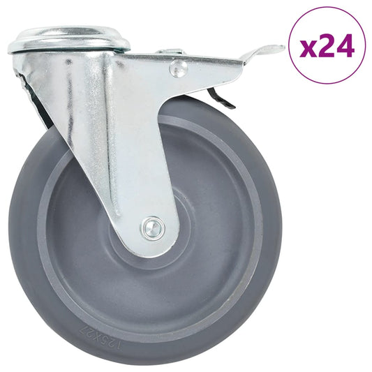 24 st Zwenkwielen met boutgaten 125 mm is nu te koop bij PeponiXL, paradijselijk wonen!