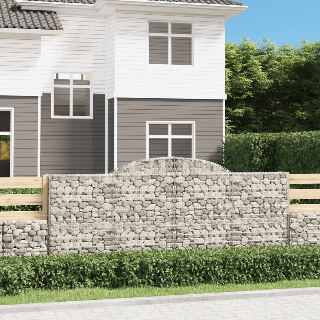 Schanskorven 12 st gewelfd 300x50x120/140 cm ijzer is nu te koop bij PeponiXL, paradijselijk wonen!