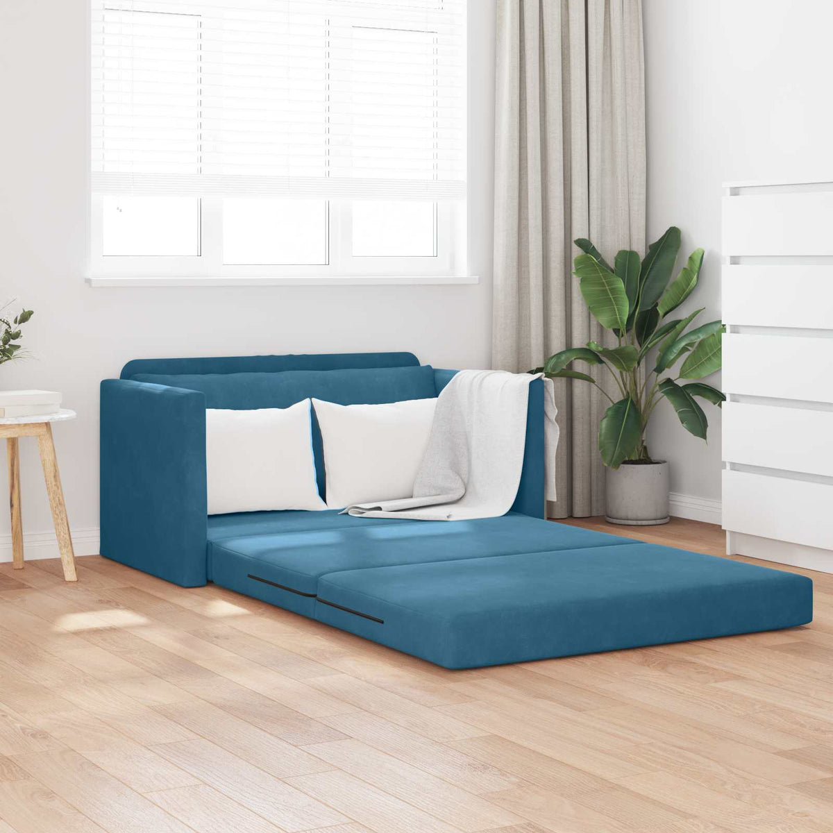 Slaapbank Blauw 124 x 71 x 78 cm Fluweel is nu te koop bij PeponiXL, paradijselijk wonen!