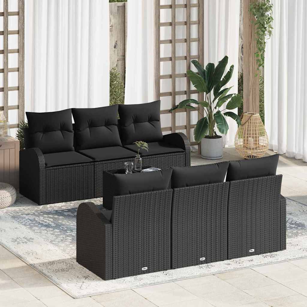 Tuin Sofa Set Zwart 55 x 55 x 37 cm poly rattan is nu te koop bij PeponiXL, paradijselijk wonen!
