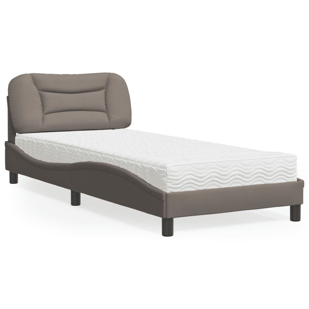 Bed met matras "Hvar" stof taupe 90x190 cm is nu te koop bij PeponiXL, paradijselijk wonen!